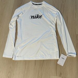 NEW Nike White Dri-FIT Long Sleeve Top S